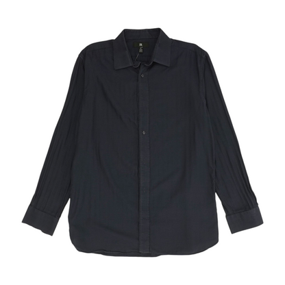 Navy Solid Long Sleeve Button Down