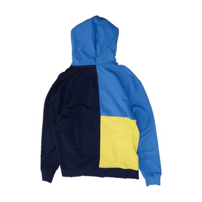 Blue Color Block Hoodie Pullover