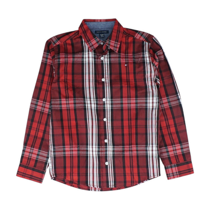 Red Plaid Long Sleeve Button Down