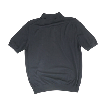 Black Solid Short Sleeve Polo