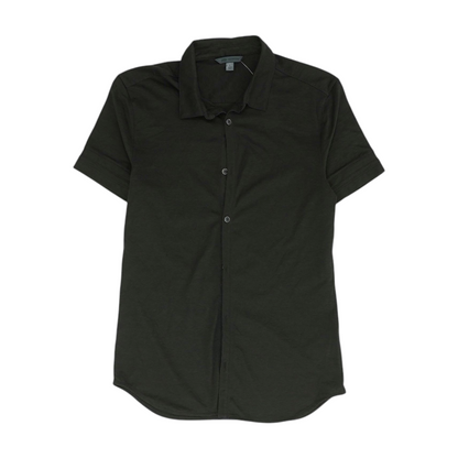 Charcoal Solid Short Sleeve Button Down