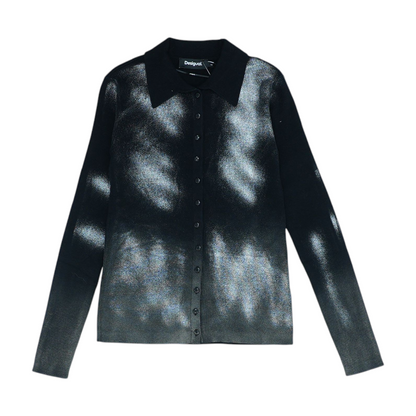 Black Color Block Cardigan Sweater