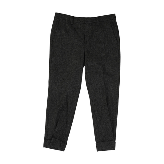 Gray Herringbone Regular Pants