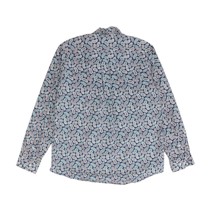 Navy Paisley Long Sleeve Button Down