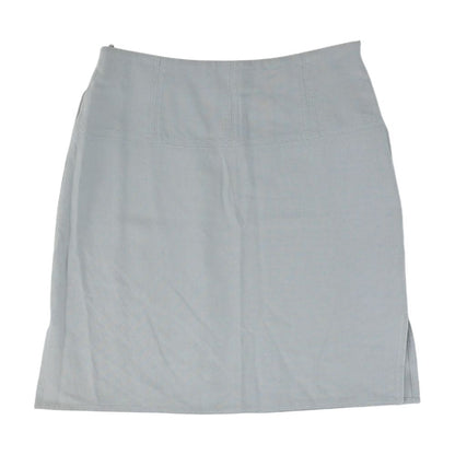 Gray Solid Midi Skirt