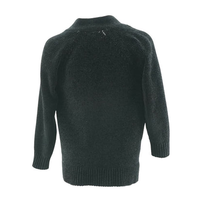 Black Solid Cardigan Sweater