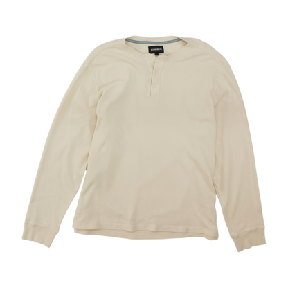 Beige Solid Henley T-Shirt