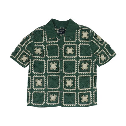 Green Check Cardigan Sweater