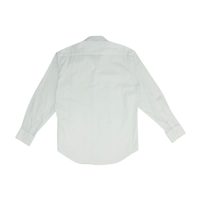 White Solid Long Sleeve Button Down