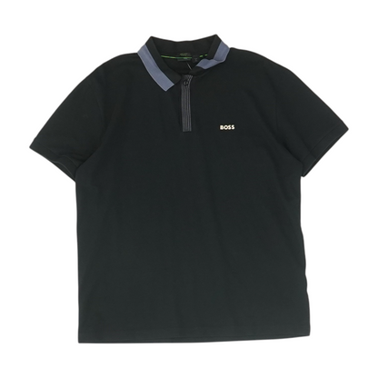 Black Solid Short Sleeve Polo