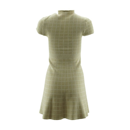 Beige Check Mini Dress