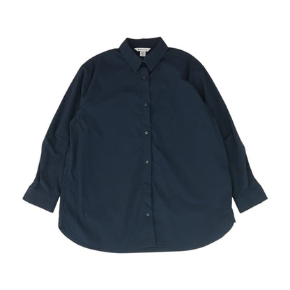 Navy Solid Long Sleeve Button Down