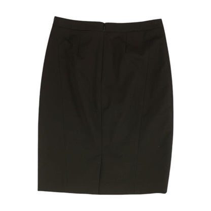 Black Solid Midi Skirt