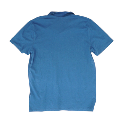 Blue Solid Short Sleeve Polo