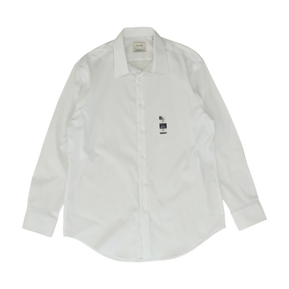 White Solid Long Sleeve Button Down