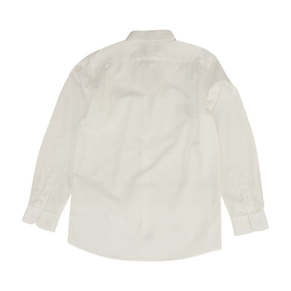 White Solid Long Sleeve Button Down