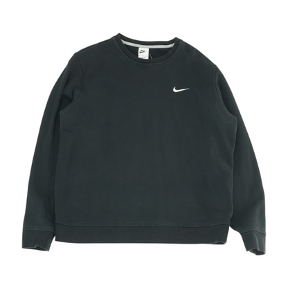 Black Solid Sweatshirt Pullover