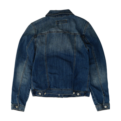 Blue Solid Denim Jacket