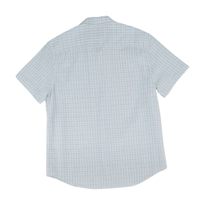 White Plaid Short Sleeve Button Down