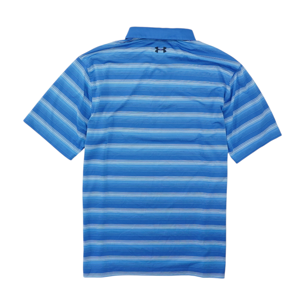 Blue Striped Short Sleeve Polo