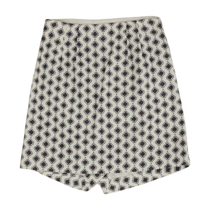 White Geometric Mini Skirt