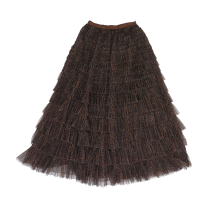 Brown Animal Print Maxi Skirt