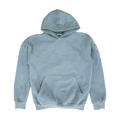 Blue Solid Hoodie Pullover