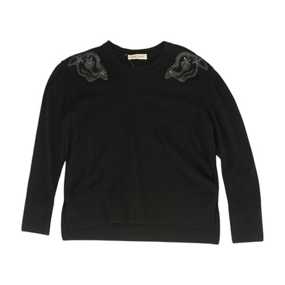 Black Solid Crewneck Sweater