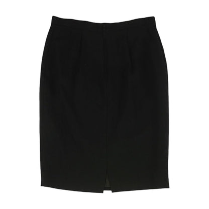 Vintage Black Solid Midi Skirt