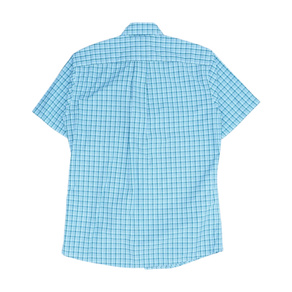 Blue Plaid Short Sleeve Button Down