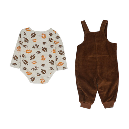 Brown Graphic Long Sleeve Set