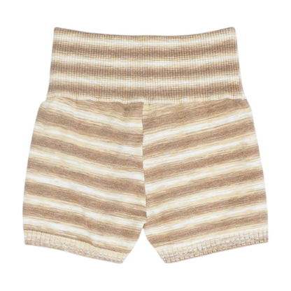 Brown Striped Knit Shorts