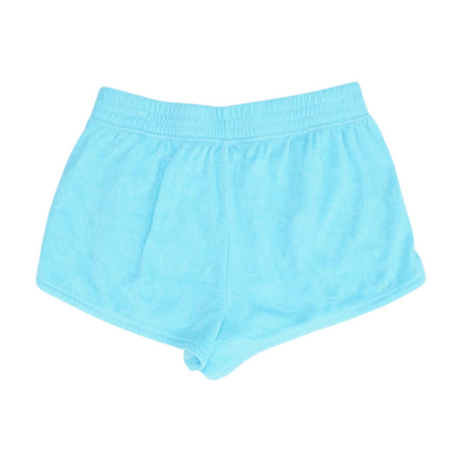 Blue Solid Knit Shorts