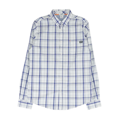Blue Plaid Long Sleeve Button Down
