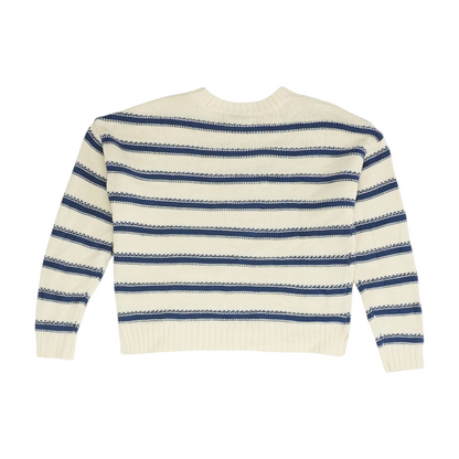 Beige Striped Pullover Sweater