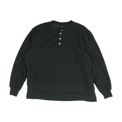 Black Solid Henley T-Shirt