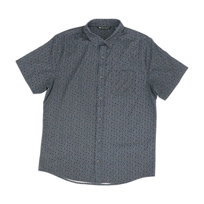 Navy Floral Short Sleeve Button Down