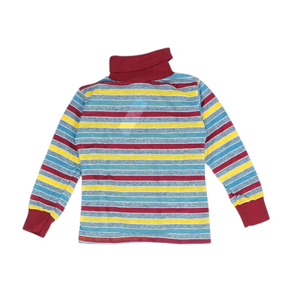 Vintage Gray Striped Knit T-Shirt