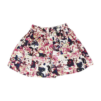 White Floral Midi Skirt