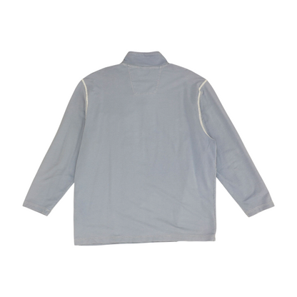 Blue Solid 1/4 Zip Pullover