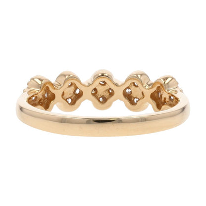 1/4 Ct 14K Gold Bead Edge Diamond Clover Band