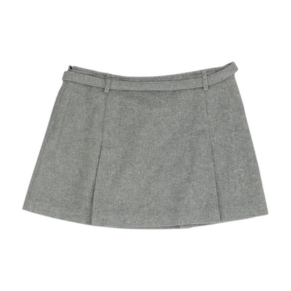 Gray Herringbone Mini Skirt