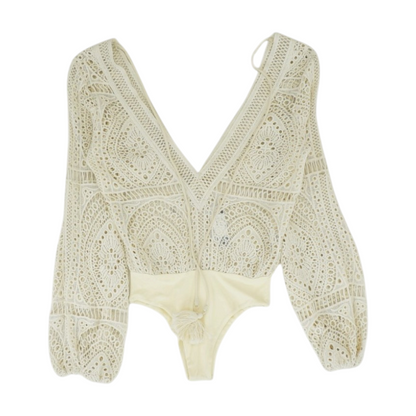 Beige Bodysuit Blouse