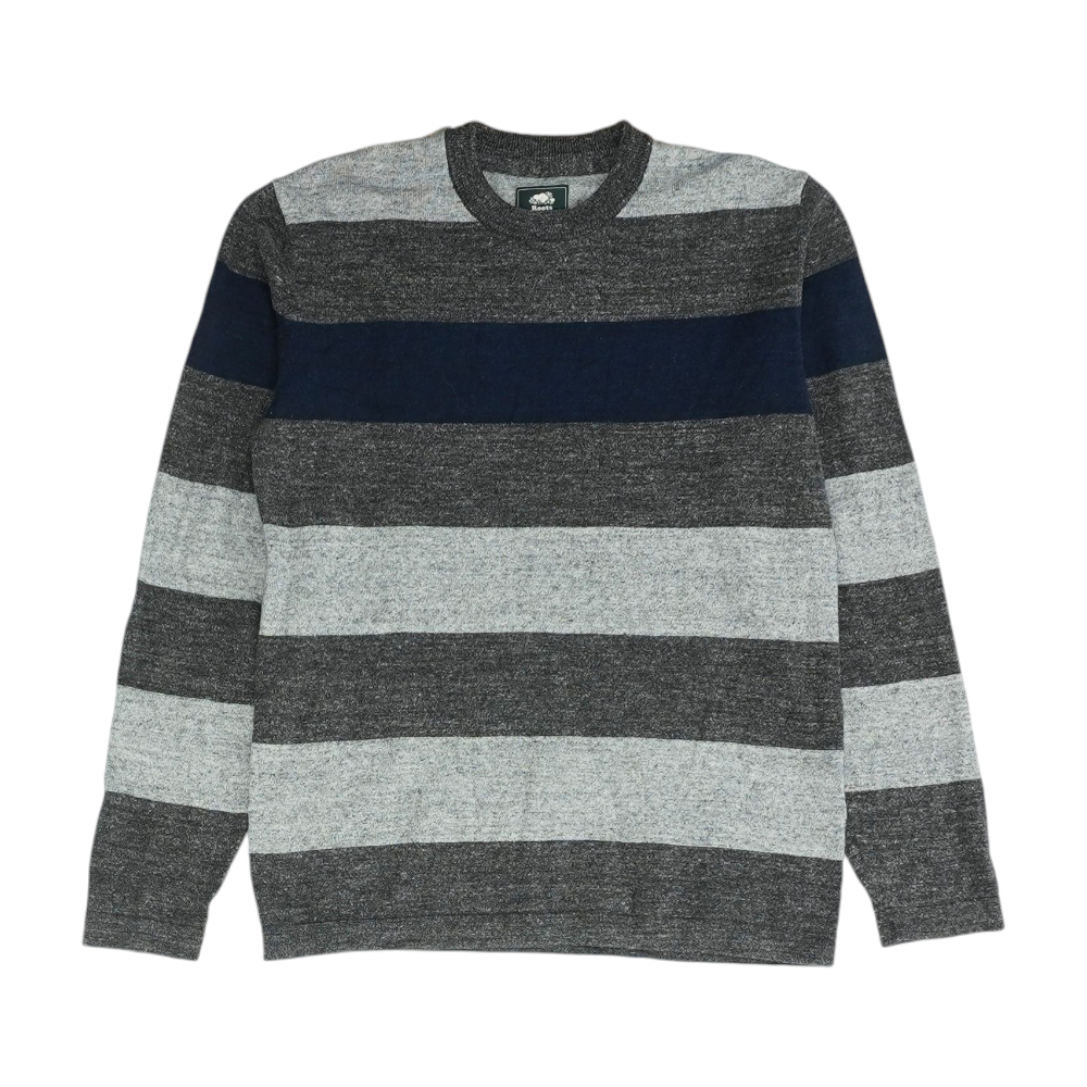 Roots Gray Striped Pullover Sweater – Image 1
