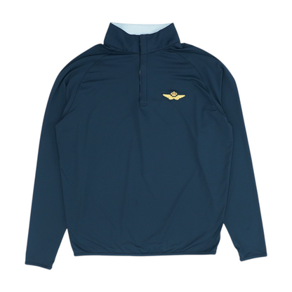 Black Solid 1/4 Zip Pullover