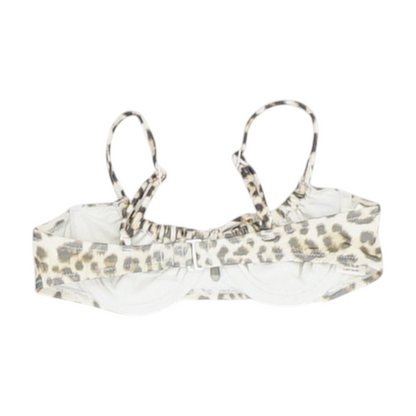Beige Animal Print Swim Top