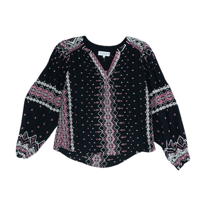 Black Abstract Blouse