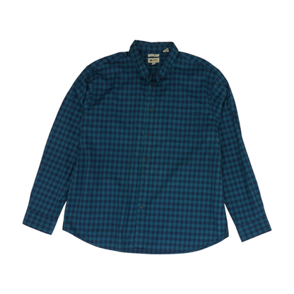 Teal Check Long Sleeve Button Down