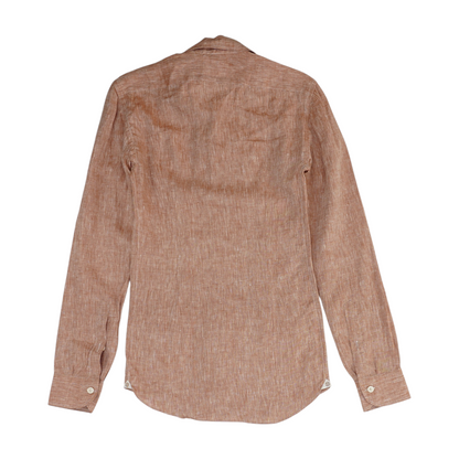 Brown Solid Long Sleeve Button Down