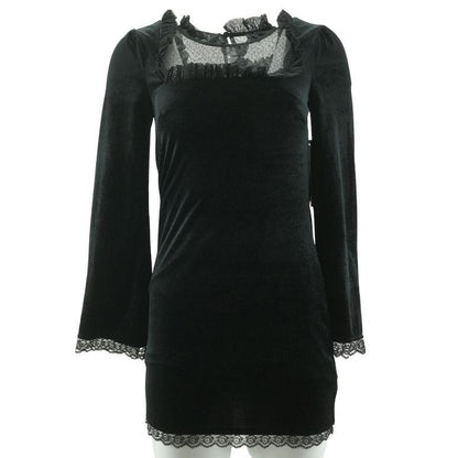Black Solid Mini Dress